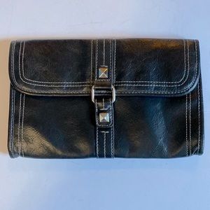 Nine & Co. Clutch Purse Faux Leather Black